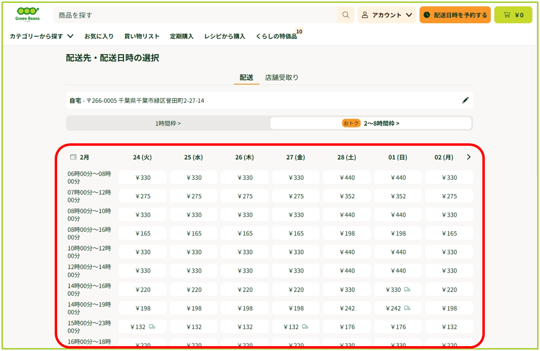 配送料金について – GreenBeansカスタマーサービスセンター